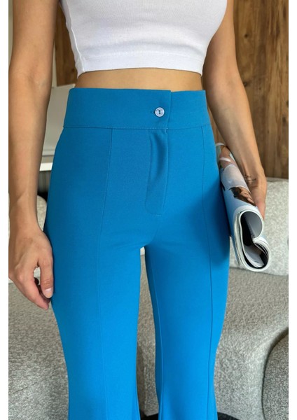 Paça Yırtmaçlı Palazzo Slim Fit Kumaş Pantolon P-00018030 fırsatları