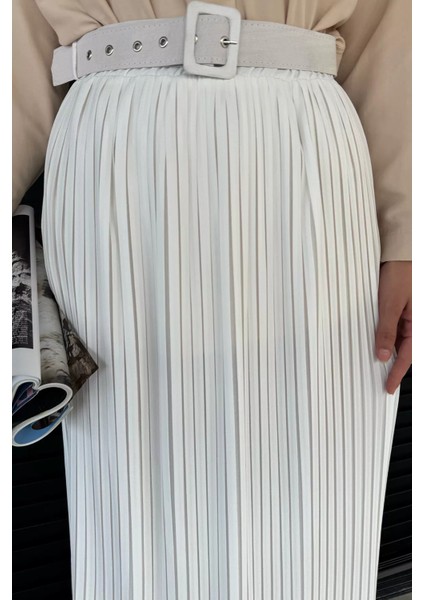 Kemerli Pileli Tesettür Etek (S,m,l,xl Uyumludur) P-00018021 modelleri