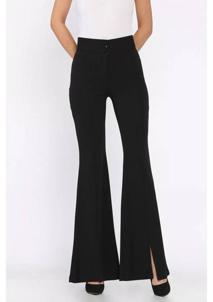 Paça Yırtmaçlı Palazzo Slim Fit Kumaş Pantolon P-00018030