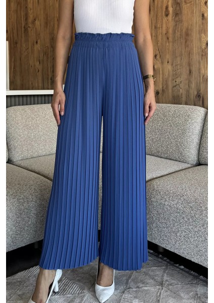 Kadın Bel Lastikli Piliseli Bol Kesim Pantolon P-00018022 fiyatları