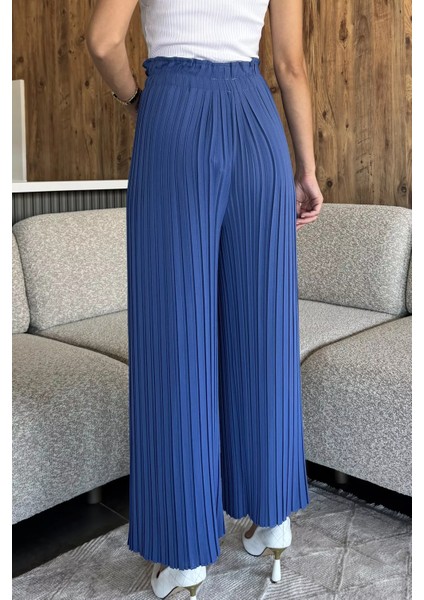 Kadın Bel Lastikli Piliseli Bol Kesim Pantolon P-00018022 modelleri