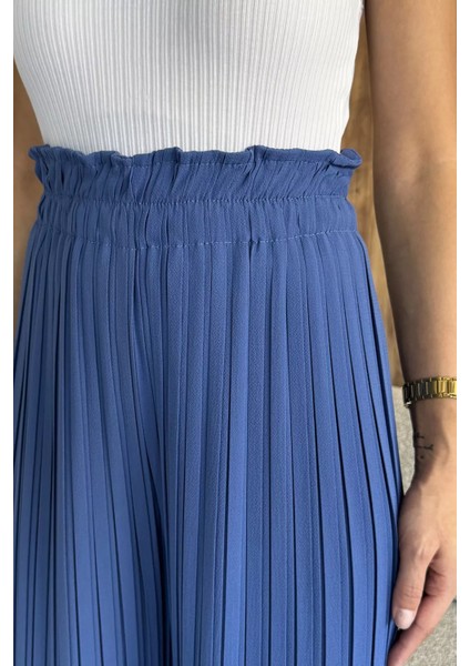 Kadın Bel Lastikli Piliseli Bol Kesim Pantolon P-00018022 fırsatları