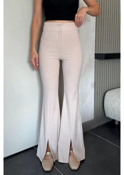 Paça Yırtmaçlı Palazzo Slim Fit Kumaş Pantolon P-00018030 fiyatları