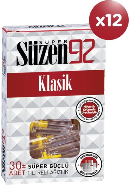 Sigara Ağızlığı Filtresi Regular - Klasik 12 Adet