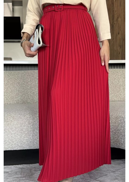 Kemerli Pileli Tesettür Etek (S,m,l,xl Uyumludur) P-00018021