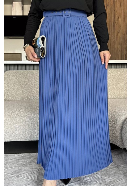 Kemerli Pileli Tesettür Etek (S,m,l,xl Uyumludur) P-00018021