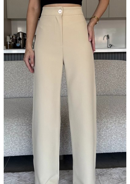 Kadın Bol Paça Kumaş Pantolon P-00018009