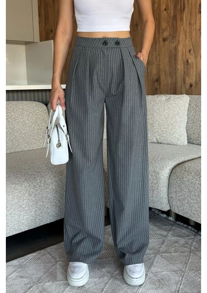 Kadın Çizgili Palazzo Pantolon P-00018019