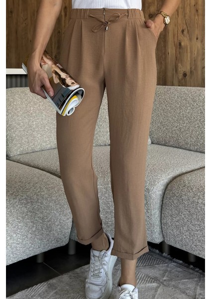 Bel Lastikli Bağcıklı Pantolon P-00018011