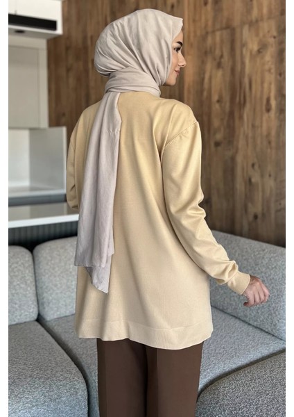 Çiçek Figürlü Ön Düğmeli Tesettür Triko Hırka (S-M-L-Xl Beden Uyumludur.) P-00018076 fırsatları