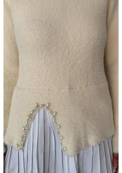 Inci ve Taş Işlemeli Garnili Yumoş Tesettür Triko Kazak (S-M-L Beden Uyumludur.) P-00018071 modelleri