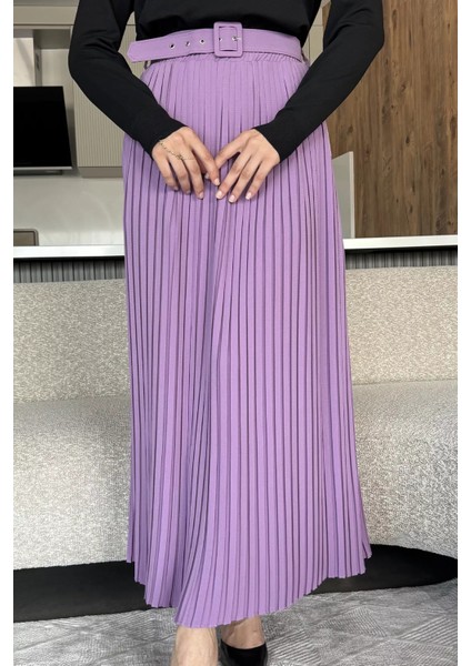 Kemerli Pileli Tesettür Etek (S,m,l,xl Uyumludur) P-00018021