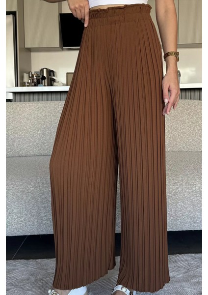 Kadın Bel Lastikli Piliseli Bol Kesim Pantolon P-00018022 fiyatları