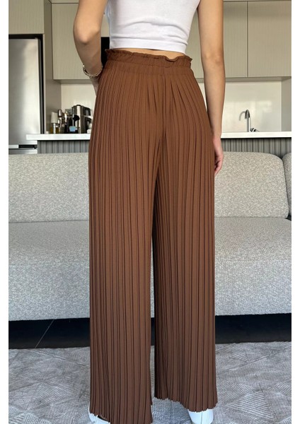 Kadın Bel Lastikli Piliseli Bol Kesim Pantolon P-00018022 modelleri