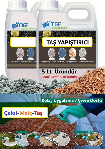 Mgf 5 Litre. Taş, Çakıl, Kabuk Bağlayıcı Sabitleyici Yapıştırıcı Taş Reçinesi