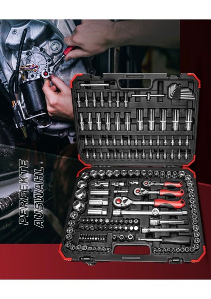 Lokma Anahtar Seti Gedore 172 Parça 1/4 - 3/8 - 1/2 Cırcırlı Lokma Anahtar ve Uç Seti Alman Malı