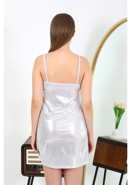 Moda Ip Askılı Micro Kumaş Kısa Parlak Gecelik Ev Giyim Gri fırsatları
