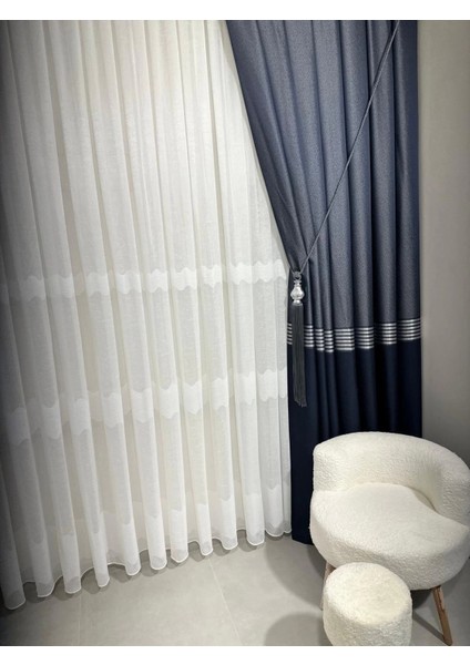 Nivemeshome Keten Mira W011908.801 1/3 Sık Pileli Tül Perde Apm