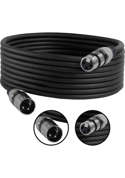 MXL-10M-BK Kaliteli XLR TO XLR 10 mt. Mikrofon Kablosu