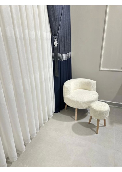 Nivemeshome Keten Mira W011908.801 1/3 Sık Pileli Tül Perde Apm