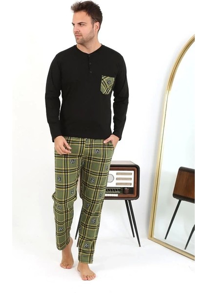 Moda Erkek Uzun Kol Penye Siyah Pijama Takımı indirimleri