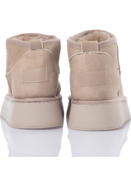 Kadın Kısa Bot – Kürklü Süet Görünümlü Günlük Kışlık Rahat Bot