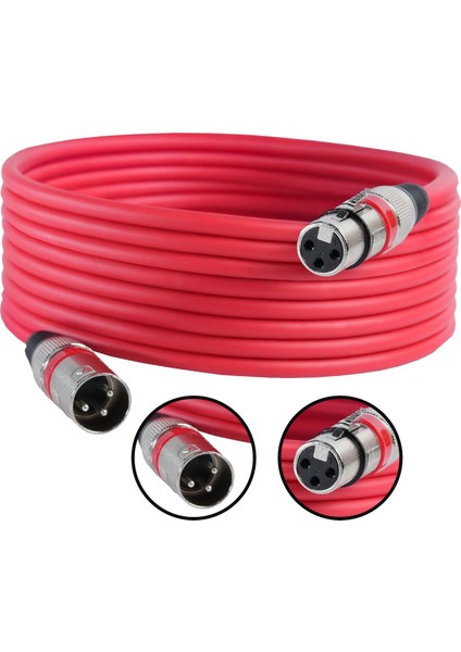 MXL-10M-RD Kaliteli XLR TO XLR 10 mt. Mikrofon Kablosu