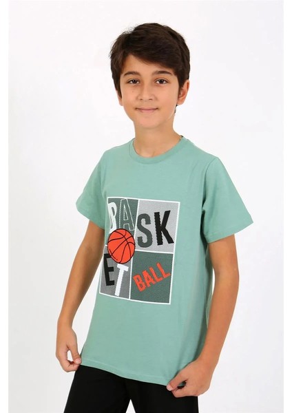 Moda Erkek Çocuk Kısa Kol Penye Pijama Takım Suyeşili fırsatları