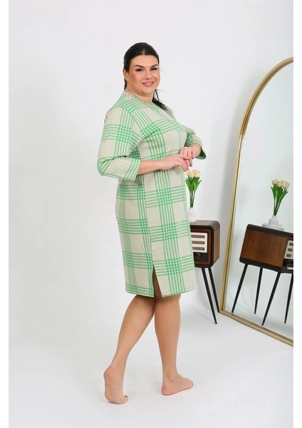 Moda Kadın Büyük Beden Penye Gecelik Ev Elbisesi Yeşil fiyatları