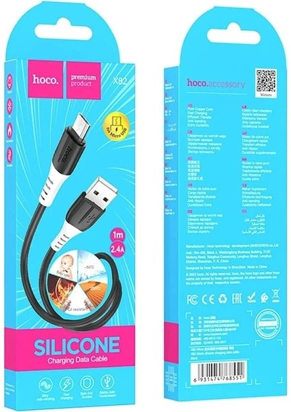 Hoco X82 Micro USB To USB 2.4A Silikon Data ve Şarj KABLOSU-(5775) fırsatları