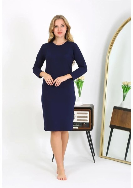 Moda Pamuk Ev Elbisesi Tunik Gecelik Lacivert indirimleri