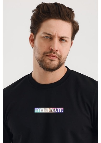 Unısex Ön Arka Baskılı Sıfır Yaka Sweat fiyatları