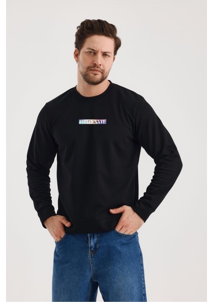 Unısex Ön Arka Baskılı Sıfır Yaka Sweat modelleri