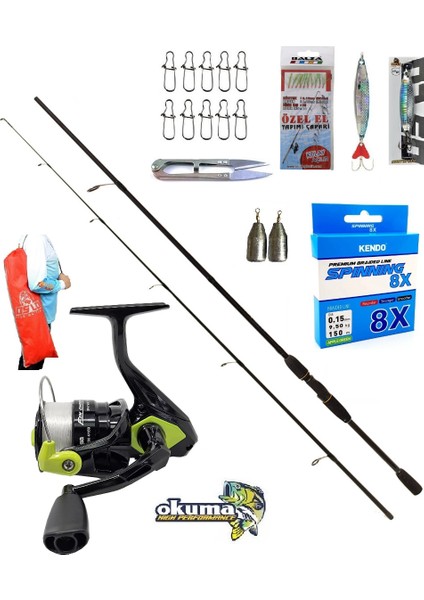 Okuma Fın Chaser 4000 270CM 20-40GR Remixon Double Black Spin Olta Takımı Seti