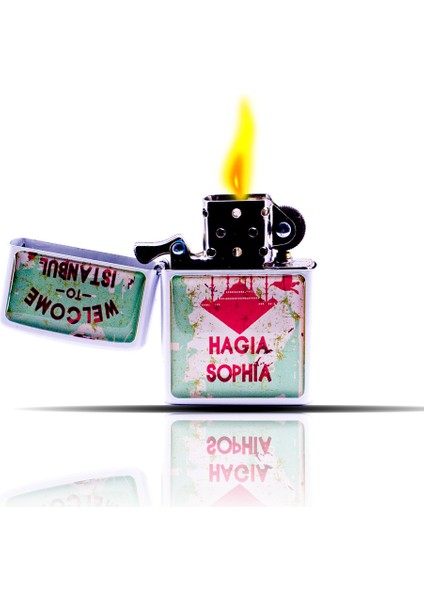 Hagia Sophia Istanbul Temalı Beyaz Benzinli Çakmak modelleri