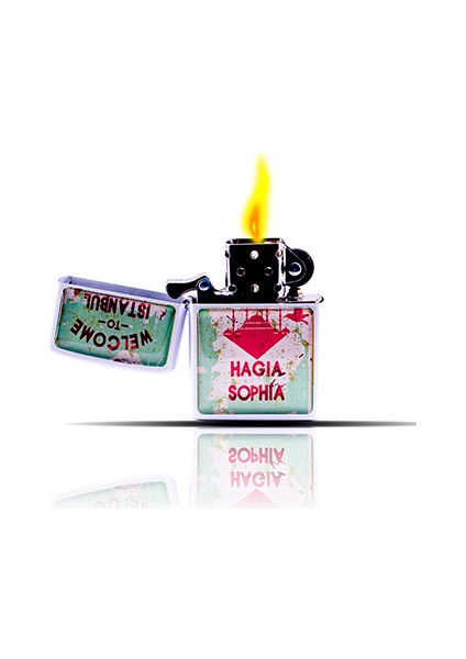 Hagia Sophia Istanbul Temalı Beyaz Benzinli Çakmak indirimleri