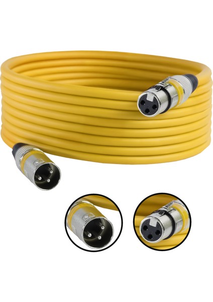 MXL-10M-YLW Kaliteli XLR TO XLR 10 mt. Mikrofon Kablosu