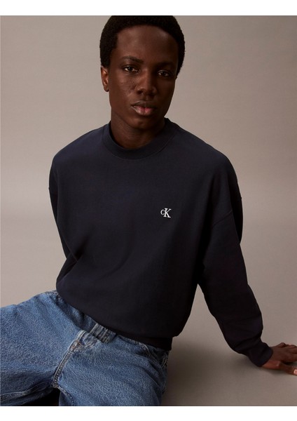 Ck LV04RC277G Premıum Terry Monogram Cn Erkek Sweatshirt indirimleri