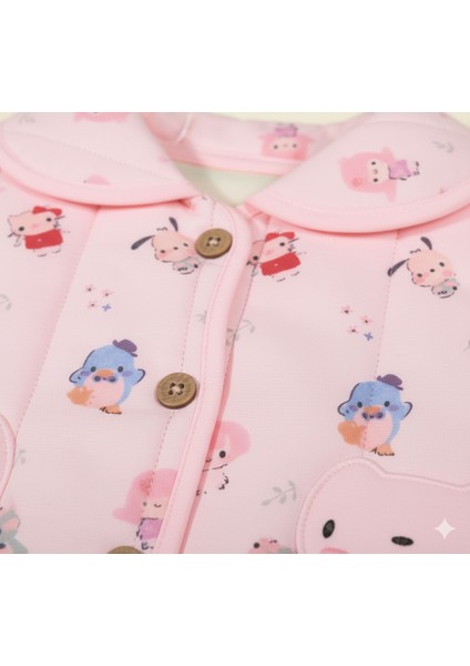 Karnaval Temalı Kapitone Yelekli 3'lü Kız Bebek Takımı | Bluz, Pantolon, Yelek Seti indirimleri