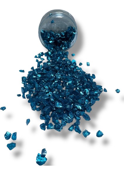 Epoksi Çalışmalarınız Için Parlak Cam Kırıkları 4-8 mm Antik Turkuaz 100 gr