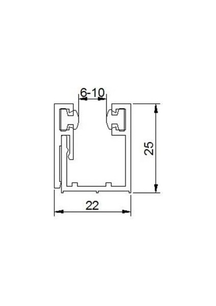 Ayrıntıshop Duşakabin Cam Alüminyum Profil ve Ofis Bölme Profil 200CM Boyunda 6mm Camlar Için indirimleri