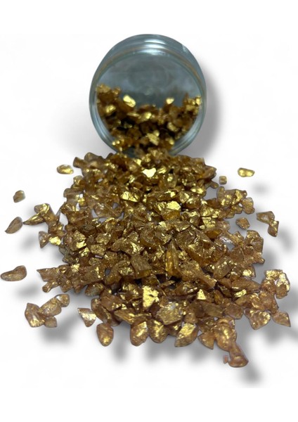 Epoksi Çalışmalarınız Için Parlak Cam Kırıkları 4-8 mm Antik Altın 100 gr