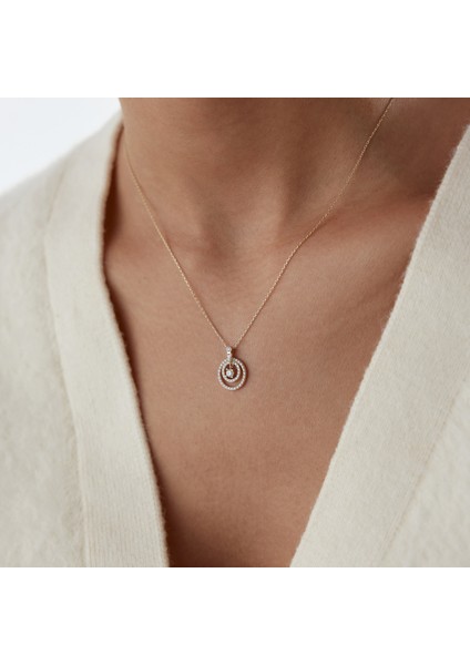 Iç Içe Taşlı Halka Kolye fiyatları