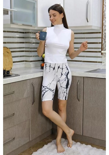 Moda Kadın Micro Desenli Dizüstü Tayt Beyaz fiyatları