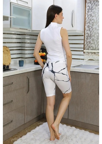 Moda Kadın Micro Desenli Dizüstü Tayt Beyaz fırsatları