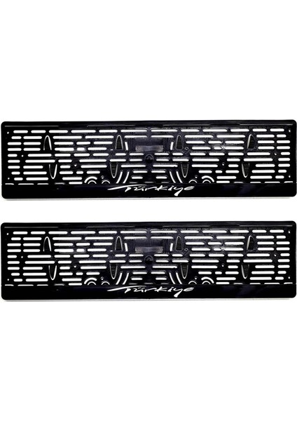 Türkiye Yazılı Plastik Plakalık Plaka Altlığı Çıtalı 2'li Beyaz