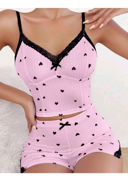 Kadın Pijama Takımı – Askılı Üst & Şort