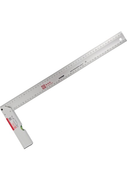 B.h.d BHD00199 500MM/50CM Alüminyum L Marangoz Gönye/su Terazili