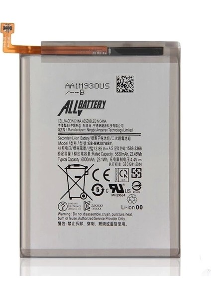 Ally Sm Galaxy M30S (SM-M3070) Batarya Pil EB-BM207ABY-(5775)