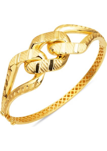 Gurmet 14 Ayar Taşsız Kelepçe Bilezik